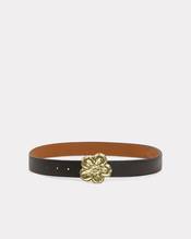 'Boke Flower' wide reversible leather belt for Men