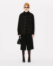 Cropped pants in virgin wool