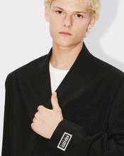 Suit kimono jacket in virgin wool