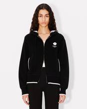 'Boke Flower 2.0' embroidered zipped hoodie in wool and cotton