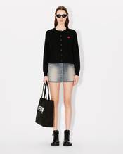 'Boke Flower' embroidered crewneck cardigan in wool