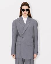 Oversized kimono blazer in virgin wool