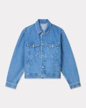 'Boke Flower' embroidered trucker jacket in japanese denim