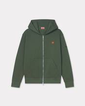 'Boke Flower' embroidered zipped hoodie in cotton