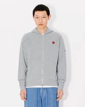 'Boke Flower' embroidered zipped hoodie in cotton