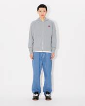 'Boke Flower' embroidered zipped hoodie in cotton