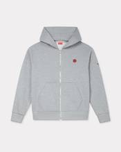 'Boke Flower' embroidered zipped hoodie in cotton