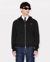'Boke Flower' embroidered zipped hoodie in cotton