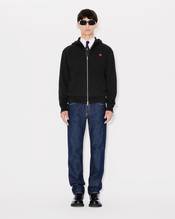 'Boke Flower' embroidered zipped hoodie in cotton