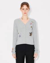 Embroidered cardigan in cotton