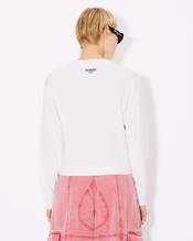 'KENZO Pop' embroidered crewneck cardigan in merino wool