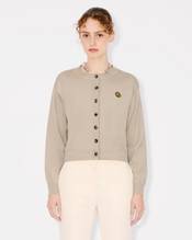'KENZO Pop' embroidered crewneck cardigan in merino wool