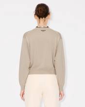 'KENZO Pop' embroidered crewneck cardigan in merino wool