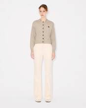 'KENZO Pop' embroidered crewneck cardigan in merino wool
