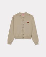 'KENZO Pop' embroidered crewneck cardigan in merino wool