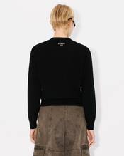 'KENZO Pop' embroidered crewneck cardigan in merino wool