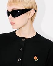 'KENZO Pop' embroidered crewneck cardigan in merino wool