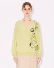 'KENZO Peonies' embroidered mid cardigan in light wool