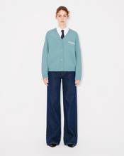 'KENZO Pop' embroidered cardigan in wool and cotton