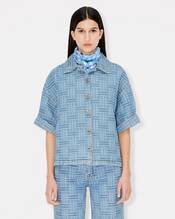 'KENZO Weave' jacquard oversized shirt in japanese denim