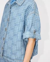 'KENZO Weave' jacquard oversized shirt in japanese denim