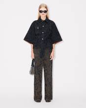 'KENZO Peonies' oversized jacket in japanese denim