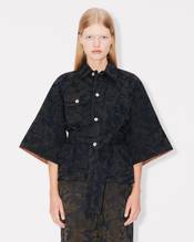 'KENZO Peonies' oversized jacket in japanese denim