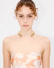 'KENZO Peonies' large tassel triangle in silk
