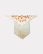 'KENZO Peonies' large tassel triangle in silk