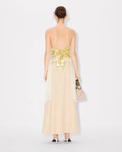 'KENZO Peonies' large tassel triangle in silk