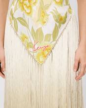 'KENZO Peonies' large tassel triangle in silk