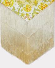 'KENZO Peonies' large tassel triangle in silk