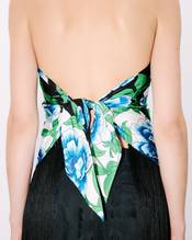 'KENZO Peonies' large tassel triangle in silk