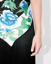 'KENZO Peonies' large tassel triangle in silk