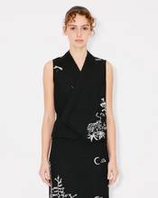 'KENZO Paris Jungle' embroidered kimono waistcoat in virgin wool and satin