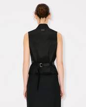 'KENZO Paris Jungle' embroidered kimono waistcoat in virgin wool and satin