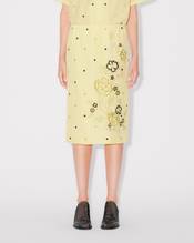 'KENZO Peonies' embroidered straight knee skirt