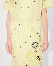 'KENZO Peonies' embroidered straight knee skirt