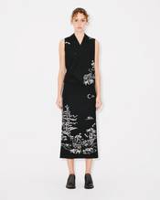 'KENZO Paris Jungle' embroidered long straight skirt in virgin wool