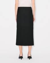 'KENZO Paris Jungle' embroidered long straight skirt in virgin wool
