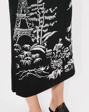 'KENZO Paris Jungle' embroidered long straight skirt in virgin wool