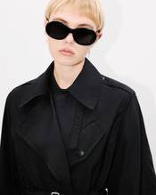 Short trench with kimono sleeves