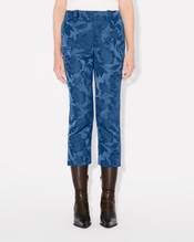 'KENZO Peonies' cropped pants in cotton linen jacquard