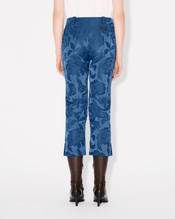 'KENZO Peonies' cropped pants in cotton linen jacquard