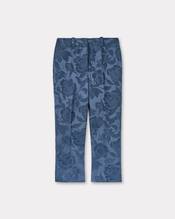 'KENZO Peonies' cropped pants in cotton linen jacquard