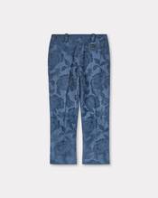 'KENZO Peonies' cropped pants in cotton linen jacquard