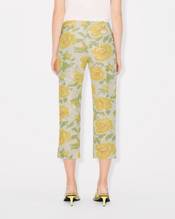 'KENZO Peonies' cropped pants in cotton linen jacquard
