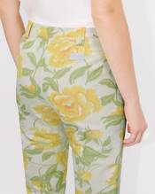 'KENZO Peonies' cropped pants in cotton linen jacquard