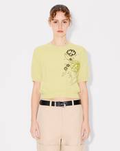 KENZO Peonies' embroidered top in light wool