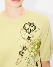 KENZO Peonies' embroidered top in light wool